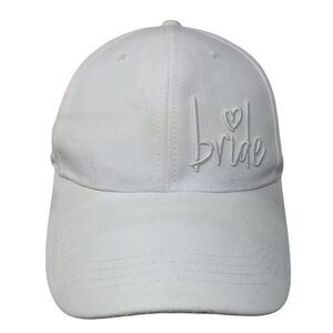 Bride Slideback Hat White One Size Adjustable Embroidered Miss to Mrs Faux Suede